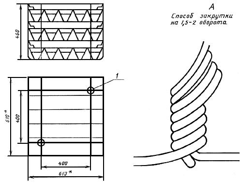 Схема укладки и скрепления плоских чушек свинцово-сурьмянистых сплавов в пакеты